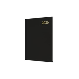Collins - Essential - 2026 12 Month Calendar Year Planner, Week-To-View Diary, A5 Hard Cover - Black (ESSA53.99-26)