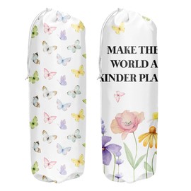 2pcs Butterflies Plastic Grocery Bag Holder and Dispenser Plastic Bags Organizer Garbage Shopping Trash Bags Storage for Kitchen Home Housewarming Gifts for Butterflies Lovers