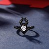 Dtup Anillo Malefica Elegante Oro Negro Corazon Gotico Dtup®