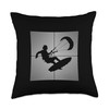 Kitesurfer Kiteboard Kitesurfing Kite-Surf-board Kitesurf Throw Pillow
