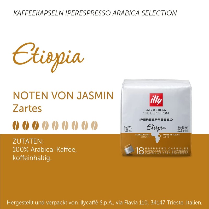 illy Iperespresso Arabica Selection Etiopia Coffee Capsules Pack of 18