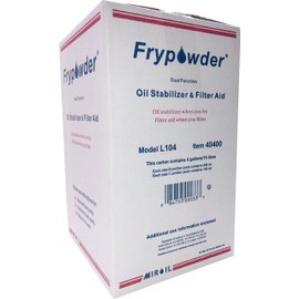 MirOil L104 Fry Powder Oil Stabilizer and Filter Aid, Remove Fry Oil Contaminants, Deep Fryer Cooking Oil Saver, Save Oil & Remove Carbon Deposits, Reduce Oil Usage, Case of 4 Gallons of Fry Powder