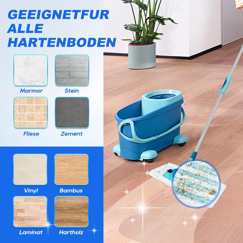Set of 4 for streak-free floor cleaning, perfect fit