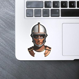 Medium 100mm 'Roman Gladiator Helmet' Permanent Sticker Decal for Cars/Windows/Bins/Walls etc (DW00105305)