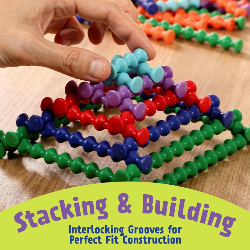 POPULAR PLAYTHINGS Playstix Construction Toy Set with Building Sticks for