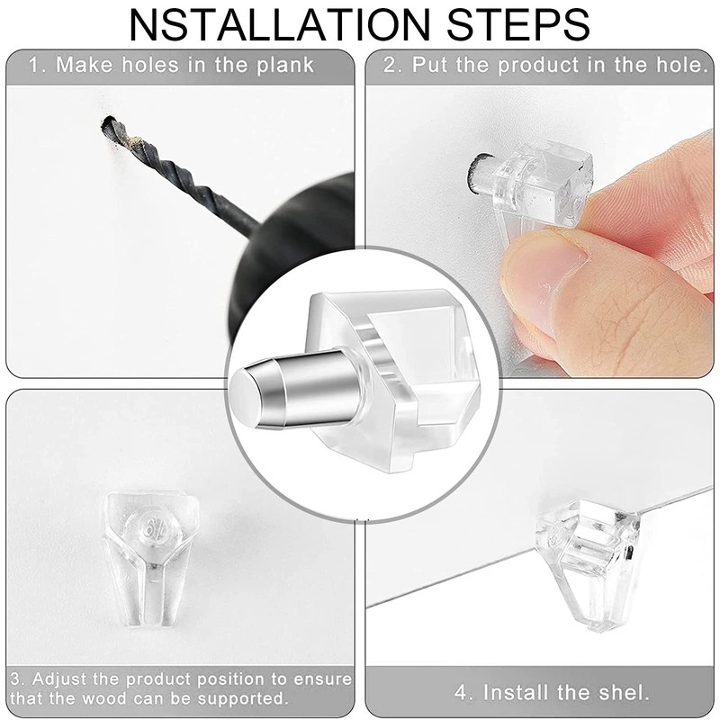 80Pcs Shelf Support 5mm Stud Pegs Plugs Metal Kitchen Shelf