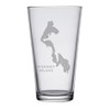 Whidbey Island Map Engraved Pint & Beer Glasses (Set of