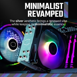 Cooler Master Hyper 212 Spectrum V3 ARGB CPU Air Cooler, 120mm PWM Fan, 4 Copper Heat Pipes, 152mm Tall, AMD Ryzen AM5/AM4, Intel LGA 1851/1700/1200 Brackets