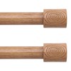 2 Pack Wood Curtain Rods, 1'' Decorative Adjustable Rustic Farmhouse