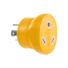 Camco 55338 PowerGrip 30 Amp 4-Prong Generator Adapter , YELLOW