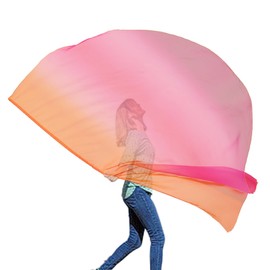 Wuchieal Porphetic Praise Dance Worship Flex Flags, radius 55" x 74" semicircle Dance Ministry Streamer (7#ORANGE-RED-PURPLE)