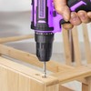 Purple 12V Cordless Drill,Electric Power Driver Kit,3/8-Inch Keyless Chuck, Variable