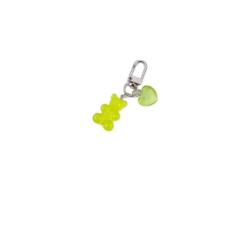 4Trails Gummy Bear Keychain with Heart Charm, Resin Bear Lucky