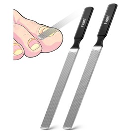 FVION 2 PCS Stainless Steel Double-Sided Long Nail File for Thick Nails – Professional Toenail File, Durable and Efficient Nail Care Tool Ideal for Manicure Or Pedicure