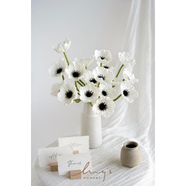 Ling's Moment Poppy Flowers Artificial, Faux Silk Poppies for DIY Bouquet, Bulk Fake Wedding Filler Flowers for Centerpieces Arrangements Bridal Shower Decorations, White