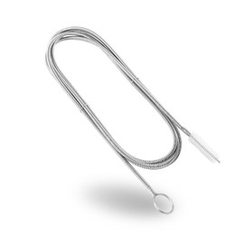 TORMEN 59 Inch Pipe Cleaning Long Brush 1.5m Flexible Drain Spring Portable Nylon Straw Brush for Mouthpiece Pipe (White)