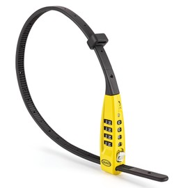 CXWXC Zip Tie Lock - 4-Digit Combo Cable Locks for Bike Motorcycle Helmet, Skateboard, Skis, Snowboard, Stroller & Cabinet - Ideal for Lightweight Security (Yellow, 45CM)