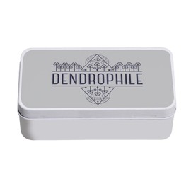 Metallbox, Grau – Bäume Dendrophile Natur Wald Lebensstil – 11 x 18,5 x 5,5 cm – Aufbewahrungsbox, Schlüssel, Werkzeug, Brotdose, Zucker, Kekse