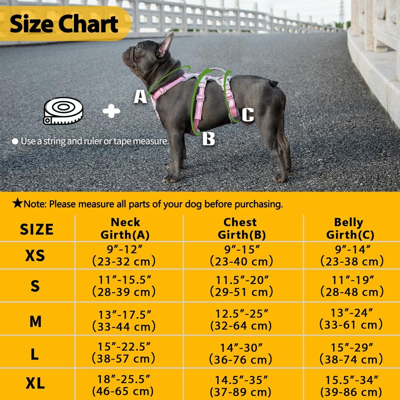 Huntboo Escape Proof Dog Harness, No Pull Reflective Harness with