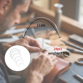 Pack of 24 needles, curved sewing needles, upholstery needles, curved needles, leather hand sewing needles, thin, needles, round needles, sewing, saddle needles, round needles, round leather saddle