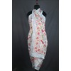 Block Print Sarong Beach Cover Up (Pink Red Wildflowers)