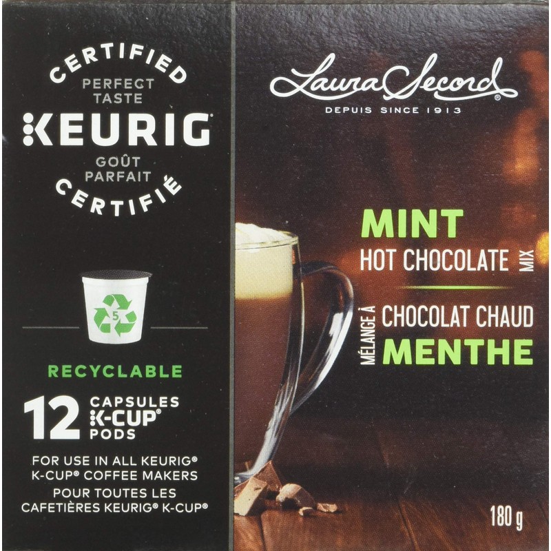 Laura Secord Mint Hot Chocolate Mix for Keurig K-cup, 12