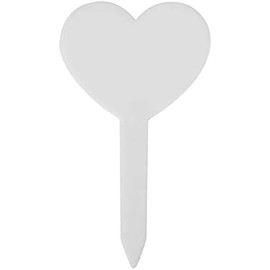 100PCS Etiquetas de plantas Marcadores Etiquetas de plástico para jardinería Etiqueta de planta en forma de corazón Material de PVC Impermeable para amantes de la jardinería (Blanco)