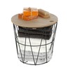 Meinposten Small Side Table Storage Basket Mini Table Basket with