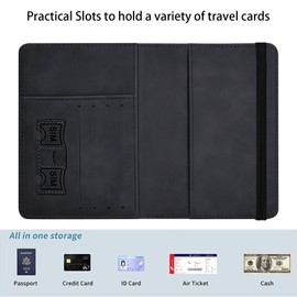 ZXYBNMLE Passport Holder Wallet Cover Case,RFID Blocking Passport Cover,Large Capacity Travel Wallet with Multi Card Slots (Butterfly Girl Watercolor Art)