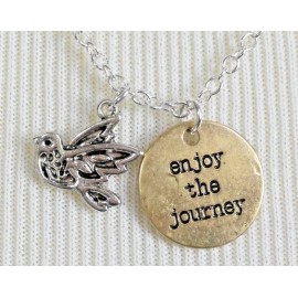 Inspired Life $25 NWT Two-Tone "Enjoy the Journey" Charm Pendant Necklace DJ24
