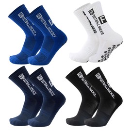 MADGININE Football Grip Socks 4-Pack,Mens Football Socks Anti-Slip,Breathable & Performance-Enhancing,Grip Football Socks Ideal for Matches & Training,Grip Sock Football Accessories