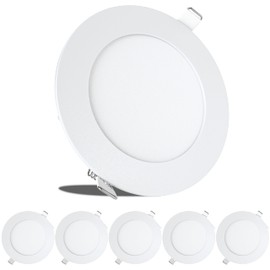 Leisure LED RV Boat Recessed Ceiling Light 480 Lumen Super Slim LED Panel Light DC 12V 4.75" 6W Full Aluminum Downlights (5)