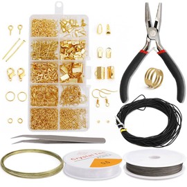 Reelau Jewelry Making Supplies Kit Jewelry Repair Tools Earring Making Kit Earring Supplies Kit with Accessories Jewelry Pliers Findings and Beading Wires for Adult and Beginners