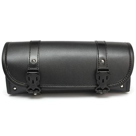 BAOQI Tool Bag, Universal Motorcycle Tool Holder, Accessory Case, Waterproof, Leather, Capacity 1.6 gal (3 L), Easy to Open, Round (Black)
