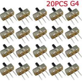 KKHMF 20pcs SS12D00G4 Slide Switch Toggle Switch SPDT 1P2T 2 Position 3 Pin Shaft 4MM Pitch 2.5MM