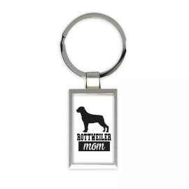 Rottweiler MOM : Gift Keychain Dog Silhouette Cup Funny Pet Animal