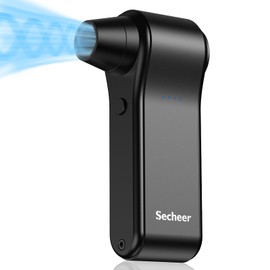 Secheer Cordless Alloy Electric Air Duster, 65m/s Wind Speed Super Power Turbo Fan, 4 Gear Adjustable Compressed Air Duster SCTF-001, Black