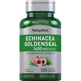 Piping Rock Echinacea Goldenseal Capsules | 1400mg | 120 Vegetarian Capsules | Non-GMO, Gluten Free Supplement