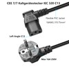 GELRHONR 1.5 m 3-pin IEC cable, 90 degree CEE 7/7