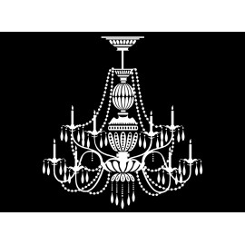 Captive Decals Chandelier 2 pcs 4 Inch White Fused Glass Decals