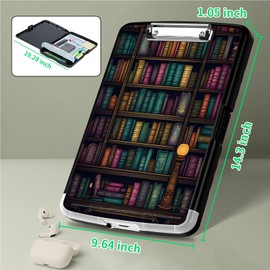 Clipboard with Storage, Plastic Clipboards with Pen Holder, High Capacity Storage Box with Low Profile Clip Smooth Writing Clip Board for Office Teacher Nurses, Library