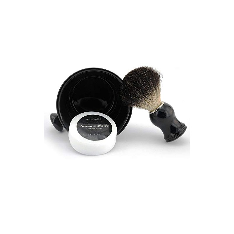 Ceramic Shaving Soap Bowl Kit For Men, Pure Badger Shaving