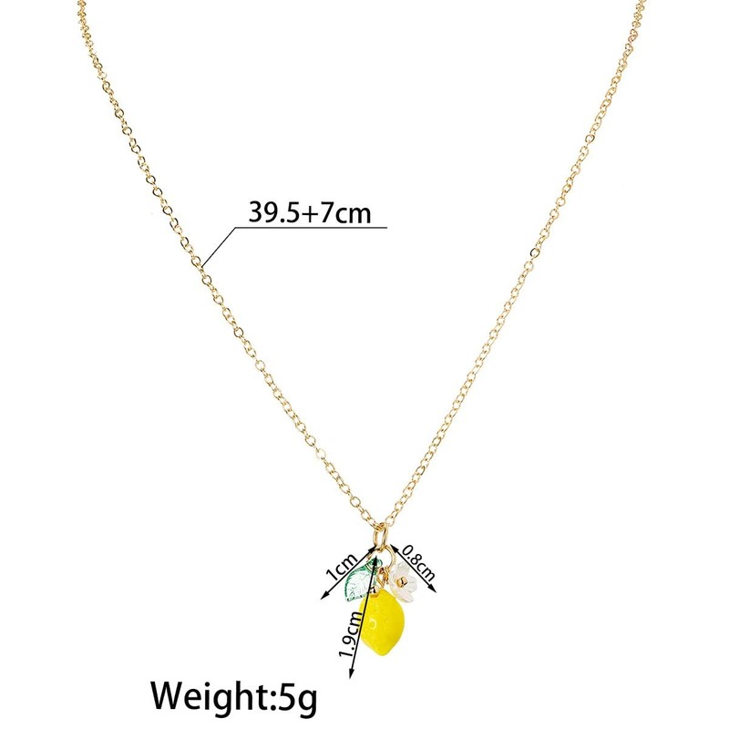 Vurotry Lemon Necklace for Women Lemons Pendant Necklace (Gold)