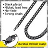 Suplight Black Cuban Curb Chain for Men, Women 9mm Stainless
