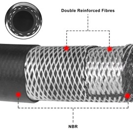 kuosbiu 1/4" Fuel Line Hose, 10FT SAE 30R10 300PSI High Pressure Submersible for Automotive Fuel Systems Engines