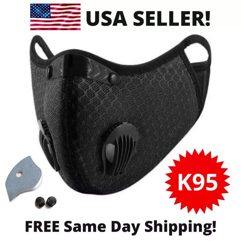 Unbranded USA Activated Carbon Air Purifying Face Mask Cycling Reusable