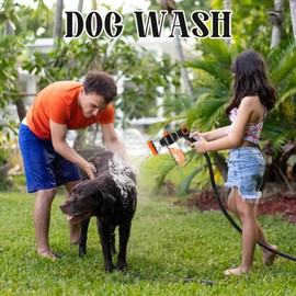 Dog Shower Attachment Garden Hose Nozzle High Pressure Dog Sprayer HoseAttachment Foam Sprayer with Soap Dispenser for pet bathing garden plants