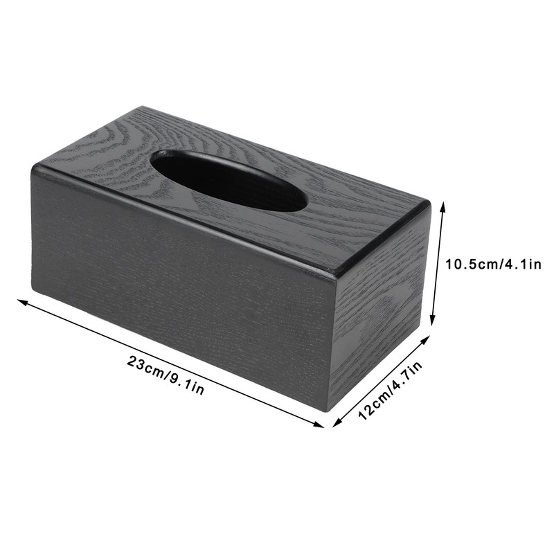 Black Wooden Tissue Box Napkin Case Elegant Style Tissue Holder
