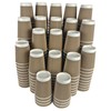 KRUCHI 250 X 12oz Disposable Kraft Ripple Paper Cups for