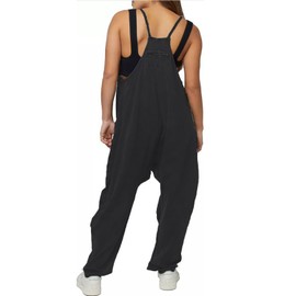 HAILTH Rompers for Women Casual Summer Jumpsuits Sleeveless Loose Spaghetti Strap Baggy Overalls Jumpers with Pockets Free People Jumpsuit Dupes 2023New